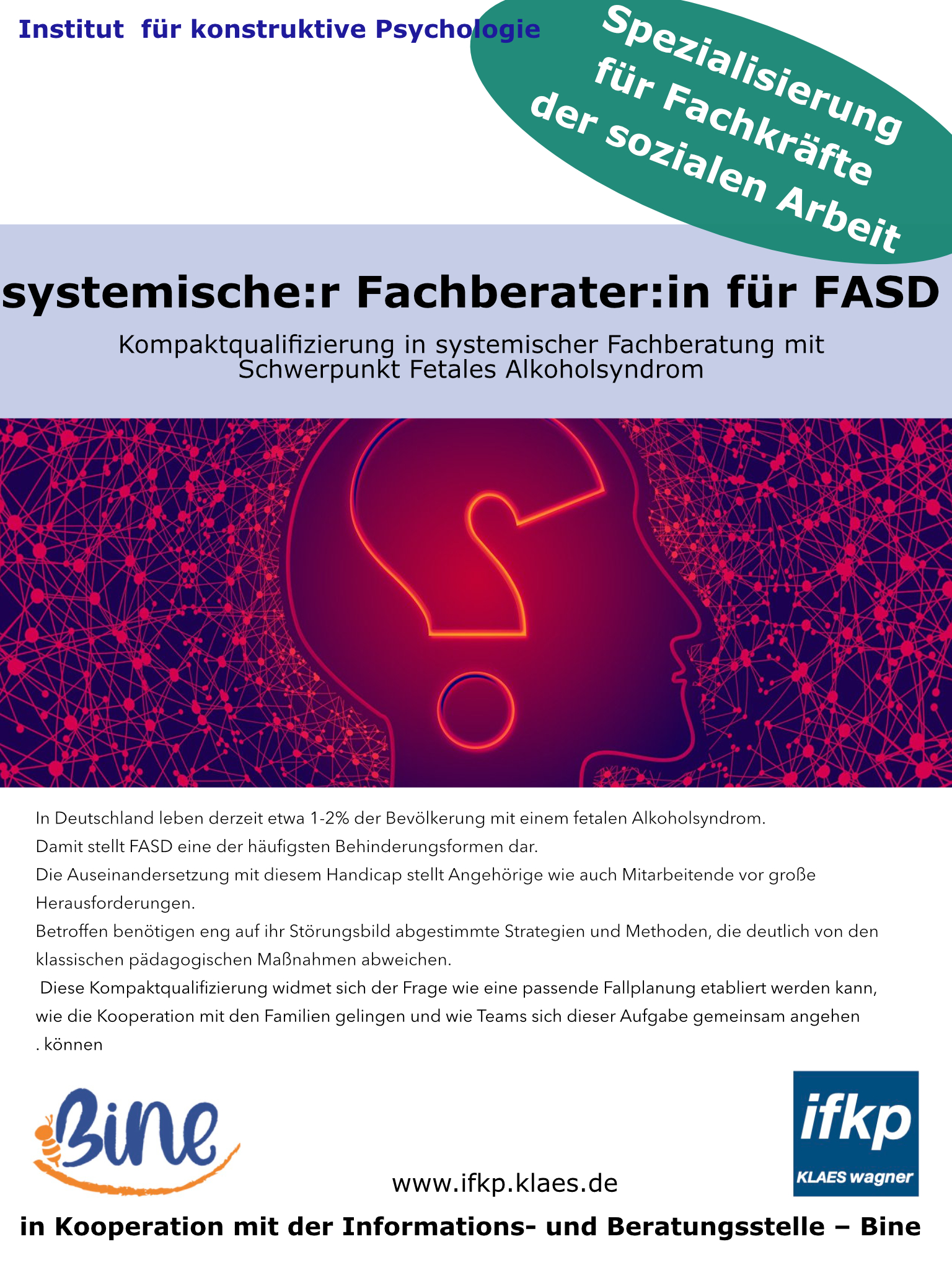 systemische:r Fachberater:in für FASD – Beginn September 2025